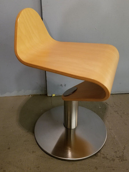 Set of 4 Vintage Designer Mid Century Modern Curved Chrome Stools - Diamonds Sapphires Rubies Emeralds