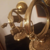 Pair Of Vintage Antique Gilt Bugle Sconces