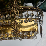 Vintage Pair Of Crystal And Bronze Sconces