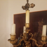 Antique French Gilt Bronze Candelabra Lamp