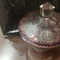 Antique Bohemian Crystal Candy Dish CHIPPED!