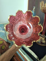 Pair Of Antique Moser Bohemian Glass Ruby Lustres