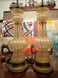 Pair Of Mid Century Modern Venetian Art Glass Designer Lamps