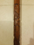 Carved Wooden Cane/ Walking Stick 36.625" HANDLE IS LOOSE