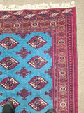 Antique Turkoman Hand Knotted Vegetal Dye oriental rug  4-2 X 6-3 very fine weav