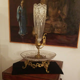 Antique Bohemian Glass Gilt Bronze Moser Centerpiece