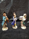 4 Antique Miniature Ceramic Figurines About 4" to 5" Tall