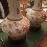 Antique Pair Of Asian Porcelain Chinoiserie Lamps