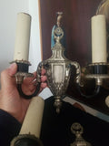 Antique E.F. Caldwell Silvered Pair Of Classical Sconces