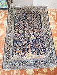 All Silk Hand Knotted Oriental Rug 42"x 60" Black