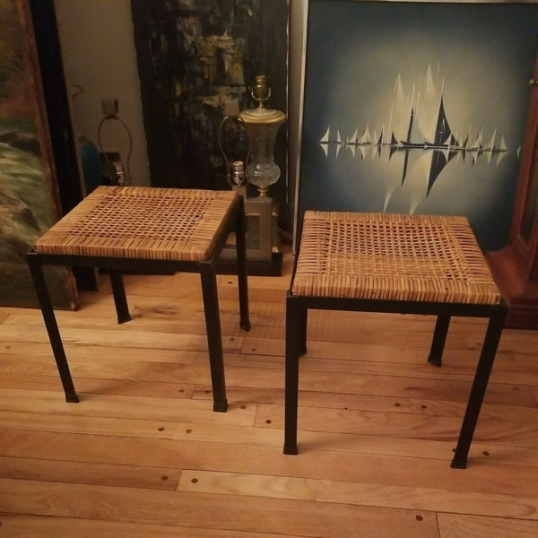 Mid century Modern Vintage Danny Ho Fong Pair Of Ottoman Stools