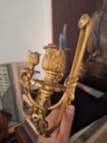 Pair Of Antique Gilt Gold Bronze French Sconces