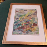 Colorful Mid century Modern Abstract Watercolor Painting