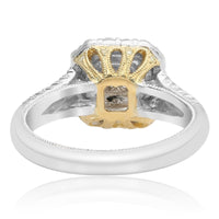 18K White & Yellow Gold Yellow Diamond Ring Size 6.5