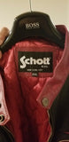 Authentic SCHOTT Motorcycle Biker Racing Leather Jacket. Size 6XL