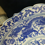 Japanese Porcelain Bowl blue and white 1950's #91408