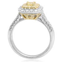 18K White & Yellow Gold Yellow Diamond Ring Size 6.5