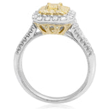 18K White & Yellow Gold Yellow Diamond Ring Size 6.5