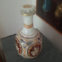 Antique Bohemian glass Moser Islamic Art Bottle  Vase