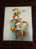Stylized Signed Painting Of Kids Playing Music Joyce Roybal 21" x 25"