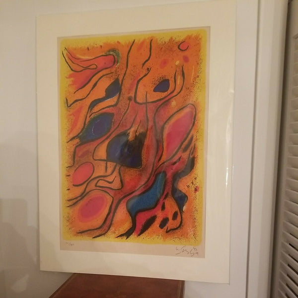 Mid Century Modern Abstract Color Lithograph Limited Edition