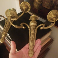 Pair Of Antique E.F. Caldwell Style Gilt Sconces