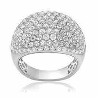 14K White Gold Pave Diamond Ring Size 6.5