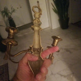 Pair Of Gilt Hollywood regency Mid century Modern Sconces