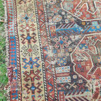 antique caucasian rug NEEDS RESTORATION! #91008