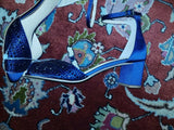 Badgley Mischka Size 9 Women's Shoes Jewel Sycamore Navy Satin
