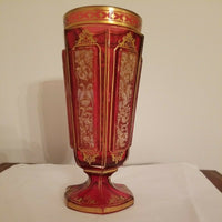 Antique Large Cranberry Moser Goblet