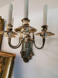 Pair Of regency Antique Palace Silver Sconces