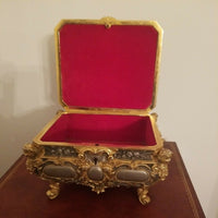 Antique Gilded Age Large Bronze Jewel Box