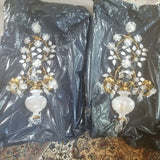 Pair Of Designer Rock crystal Sconces