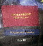 Harry Brown London Collection 3 Piece Suit Slim Fit Size 38R with 32R Pants - Diamonds Sapphires Rubies Emeralds