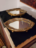 Antique 100 Year old champleve bronze enamel pair