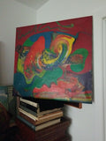 Mid Century Modern Abstract Expressionist Painting Signed