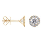 14K Yellow Gold Diamond Stud Martini Earrings 0.56 Carat Diamonds