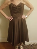 Brown Satin Dress