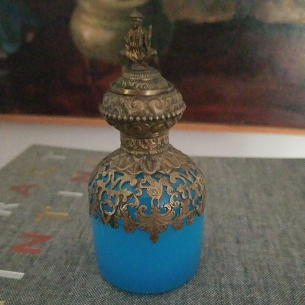 Antique 200 Years old Opaline Chinoiserie Perfume Bottle