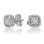 14K White Gold Diamond Earring - Diamonds Sapphires Rubies Emeralds