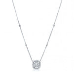 14K White Gold Necklace (Chain Pendant) with Diamonds