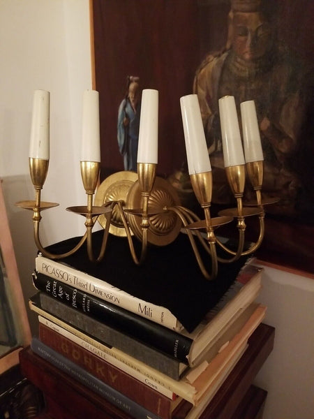 Mid century Modern Vintage Tommi Parzinger Attributed Pair of Sconces