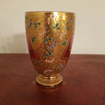 Antique Art Glass Moser Bohemian Ruby Enamel