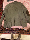 Fay Men's Tweed Wool Blend Jacket With Elbow Patches Made In Italy Size 42