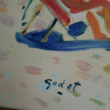 A Vintage Impressionist Beach Bikini Painting Signed