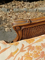 Vintage Regency Caned Fauteuil Designer Chair