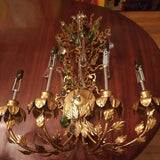 Pair Of Vintage Hollywood Regency Mid Century Modern Large Gilt Sconces