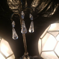 Antique Double Lamp Possibly Crystal and Bronze