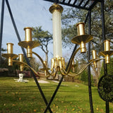 Mid Century Modern Designer 1970's Gold Chandelier